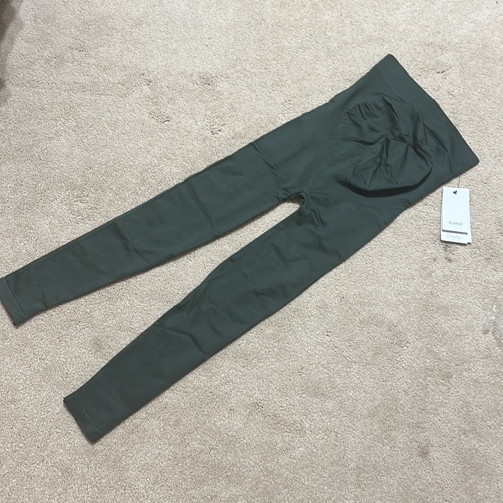 BNWT Blanqi maternity belly support leggings size small dark green